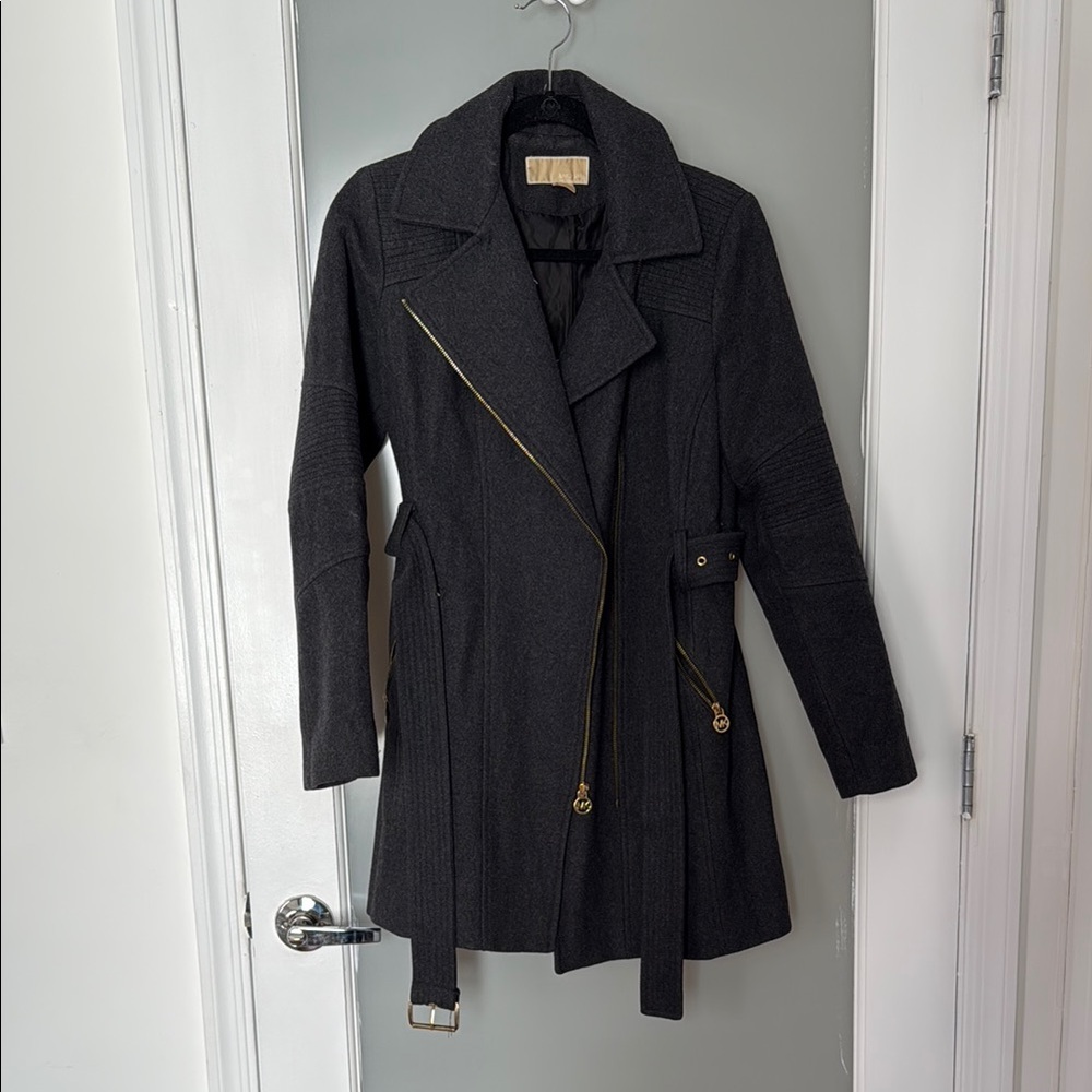 Elegant Black Coat with Gold Accents